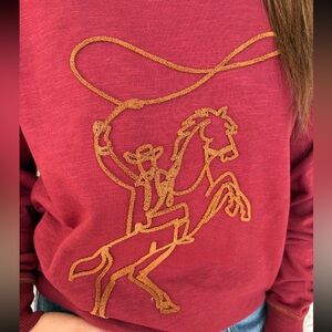 ARIAT WOMEN'S CABERNET LASSO EMBROIDERED SWEATSHIRT XL NWOT